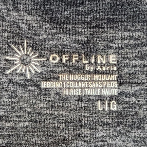 Offline By Aerie Womens Leggings Size Large Black Heather The Hugger Hi-Rise - Picture 3 of 8